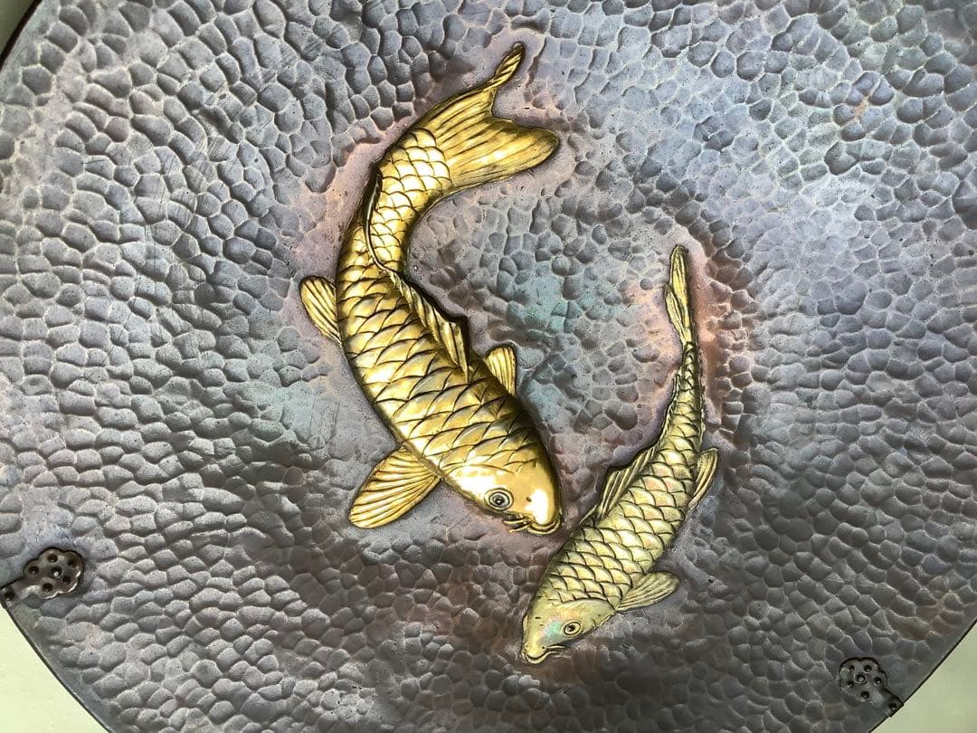 No.460 『鯉』／銅蟲／広島伝統工芸師銅虫清さん作／銅製／飾皿