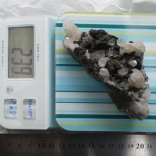 239g　共生結晶付き方鉛鉱　金属的鉛光沢　美品