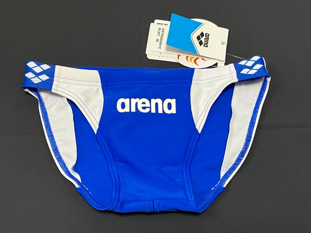 新品 arena 水着 青x白 28