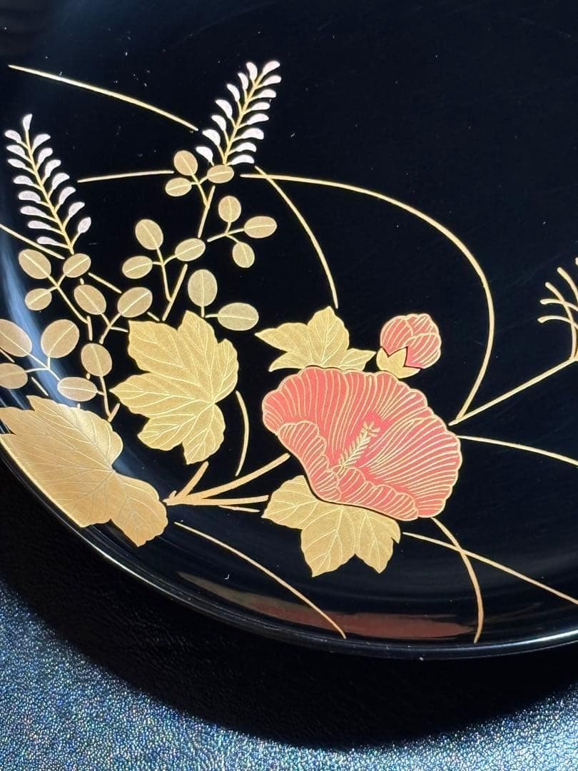 か*ん様 ★輪島塗！蒔絵付 輪島屋 銘々皿 五客！『輪島屋造』！共箱！★
