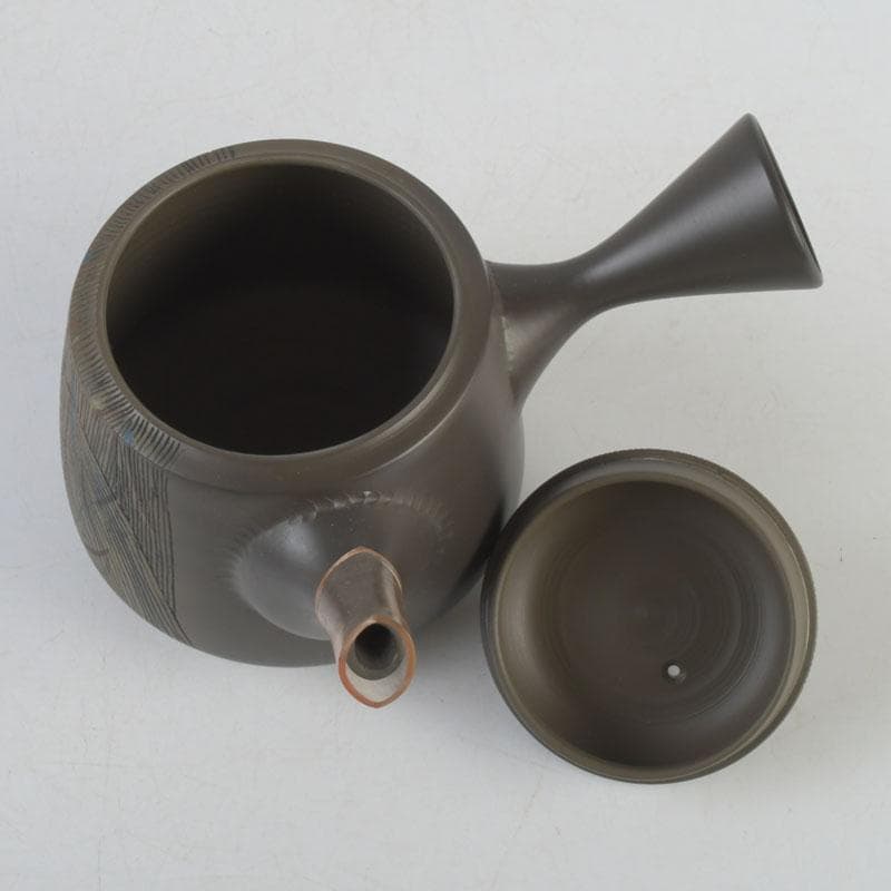 煎茶道具　常滑焼　伊藤昭陽作　急須　茶壷　共布共箱　V　9772