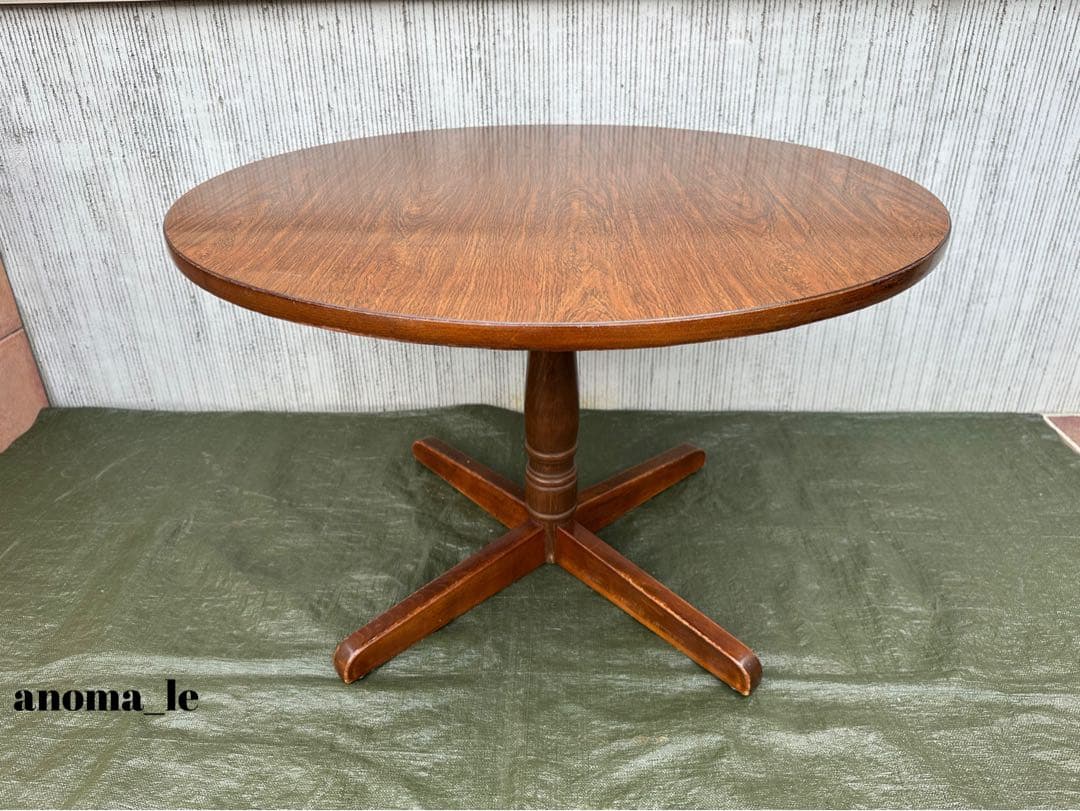 【ダイニングテーブル】飛騨産業　キツツキ　丸テーブル　昭和レトロヴィンテージ◎