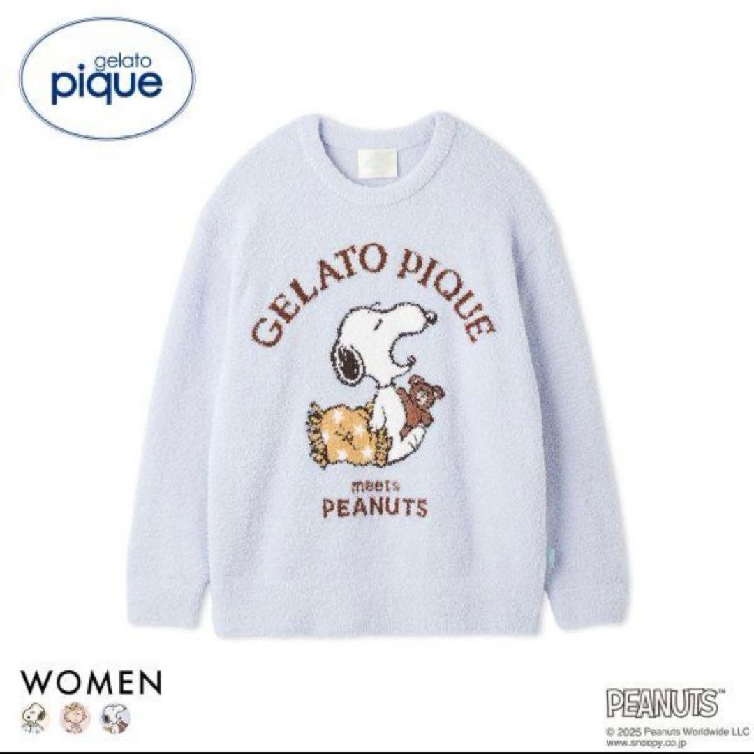 新品未使用完売ジェラピケレディースPEANUTSオリジナルジャガードプルオーバー