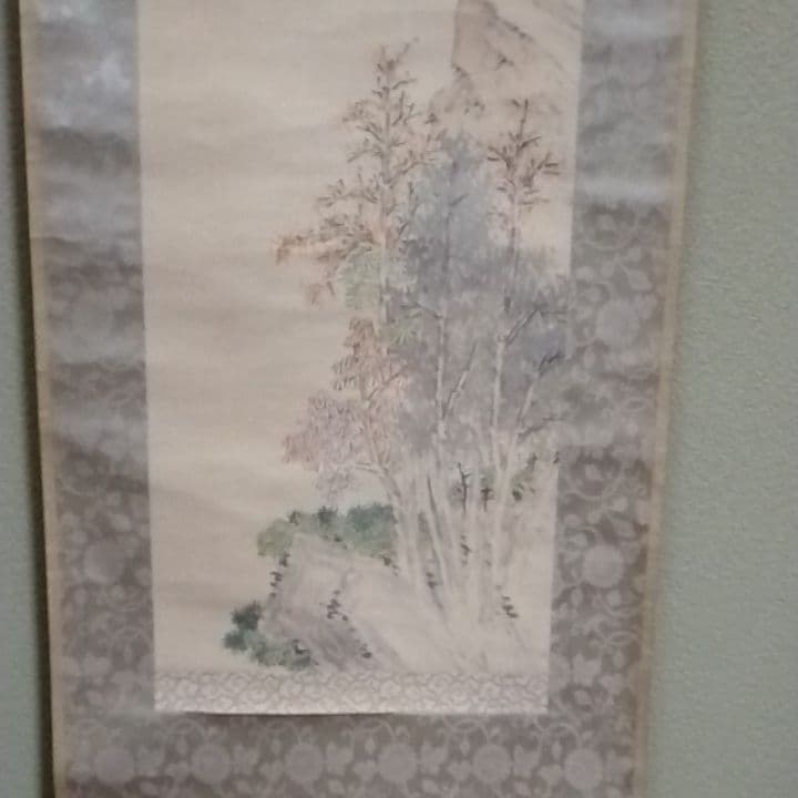 掛け軸、立原杏所秋景山水共箱識箱です