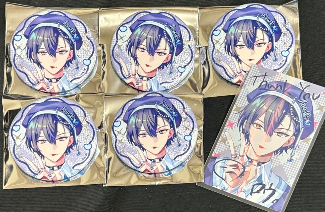 にじさんじ 小柳ロウ ぎゃうるふ チェキ 缶バッジ チェキ風カード