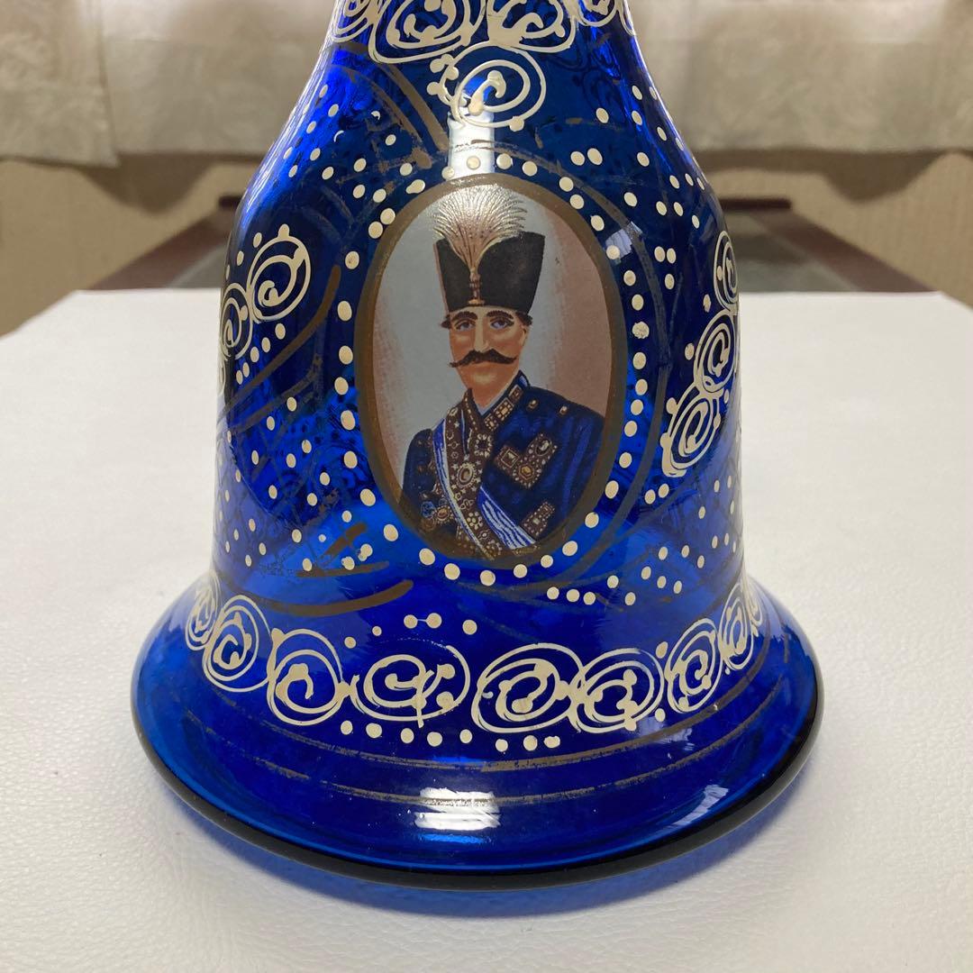 花瓶 花器 フラワーベース シーシャ 硝子 ボトル 瓶 青 レトロ ヴィンテージ