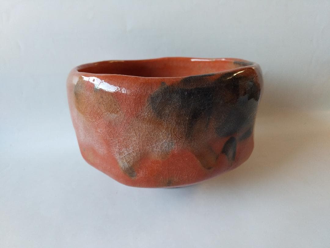 楽焼 佐々木松楽 作 赤楽茶碗 東福寺 西部文浄 書付 銘『清友』抹茶碗 新品