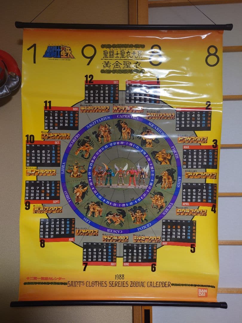 聖闘士星矢 十二宮星座一覧図カレンダー　タペストリー