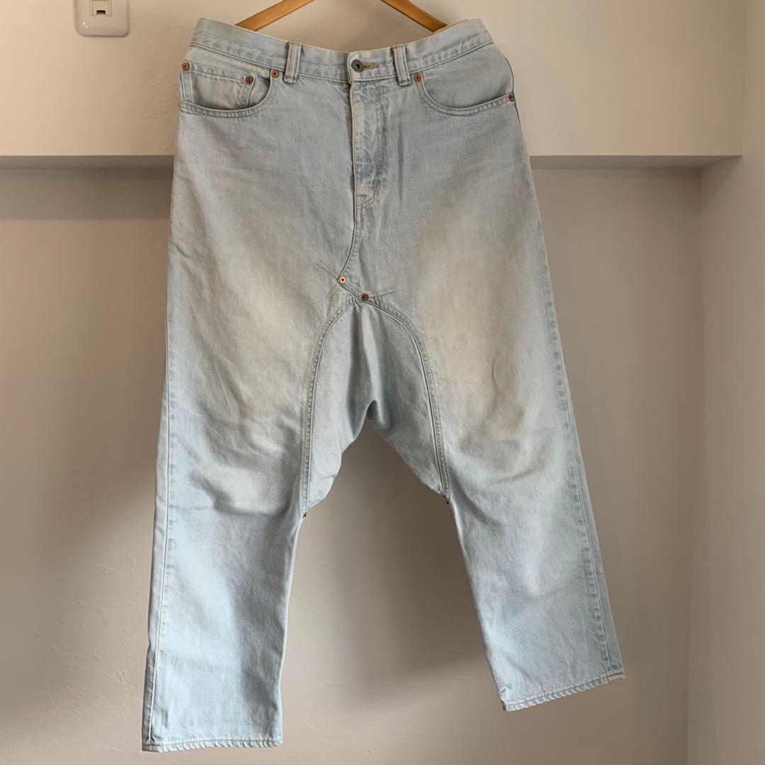 ガンリュウ　ライトブルー サルエルパンツ デニム