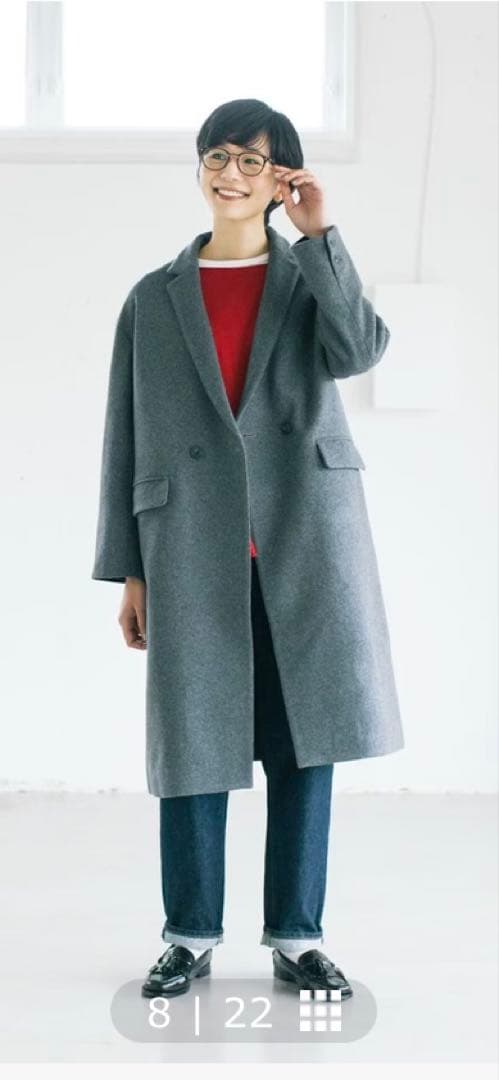 ★美品★北欧、暮らしの道具店　3WAYアレンジ襟のかろやかチェスターコート