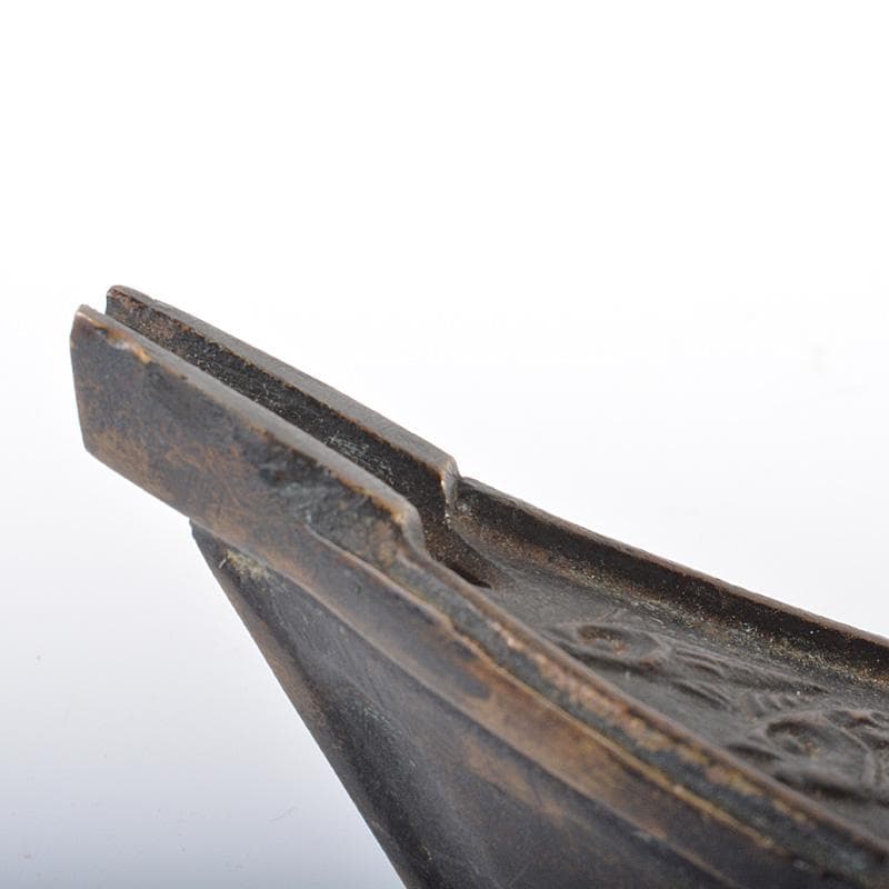 中国　書道具　古銅　舟に船頭　水滴　V　R6289