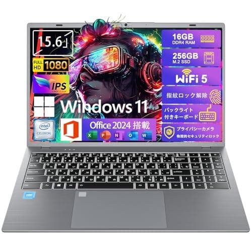 軽量ノートパソコン 15.6インチ ノートPC Office2024搭載，16m