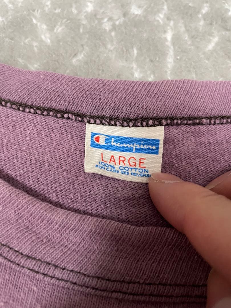 70s バータグ　Champion Lサイズ　ラバープリント
