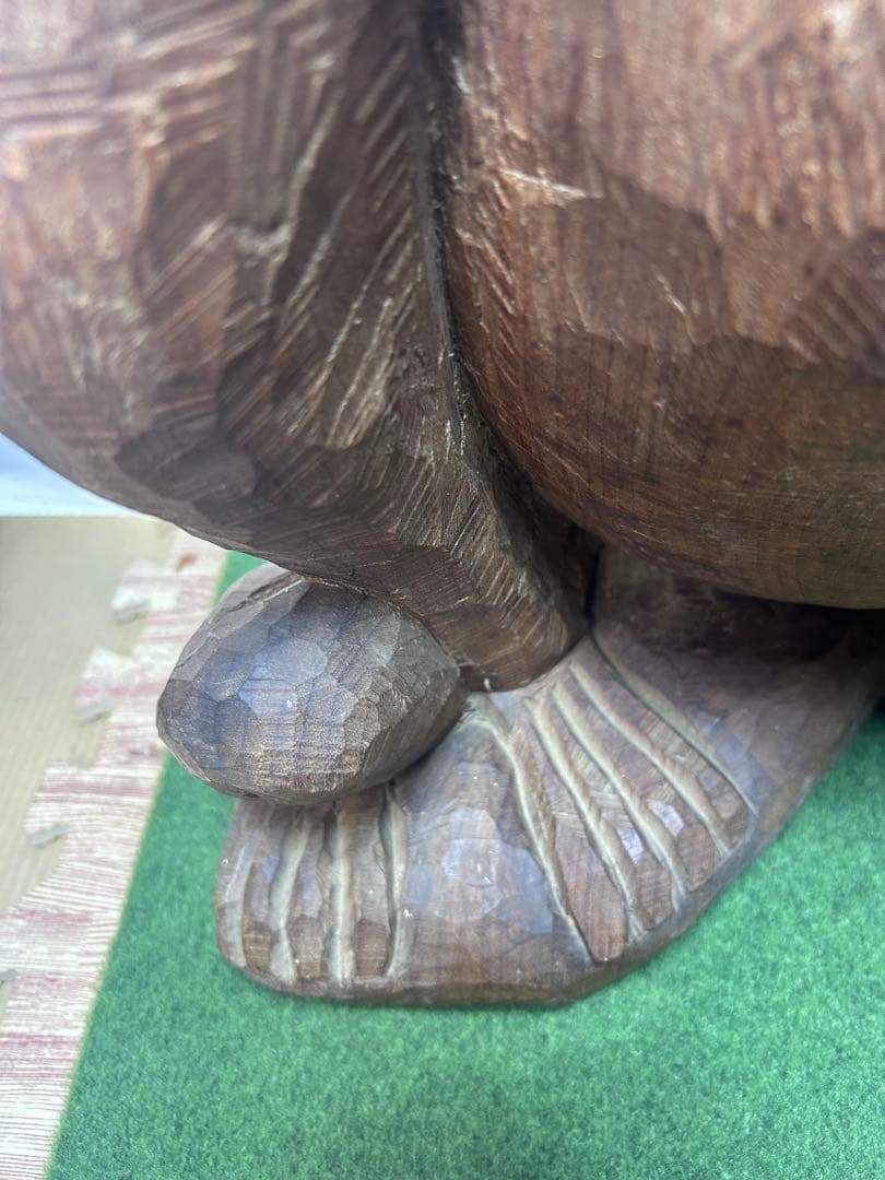 【大迫力】木彫り大蛙像／アンティーク調オブジェ14kg‼️