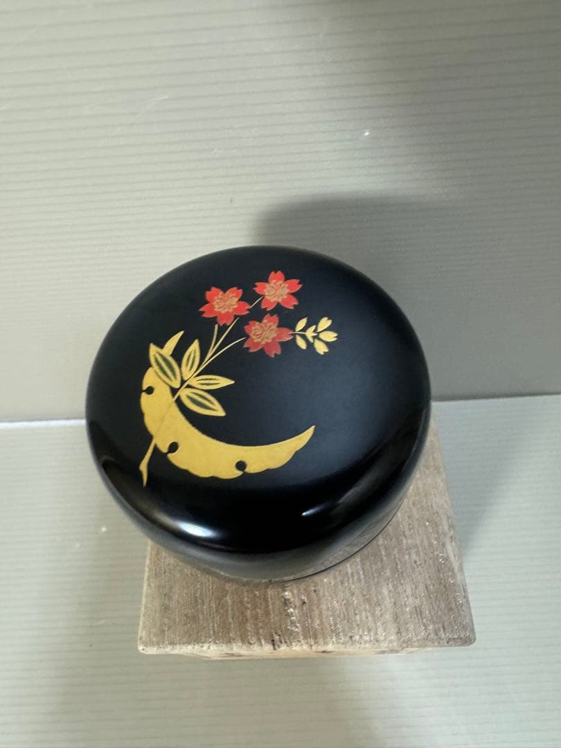 2304 宮田宗景作　雲月花蒔絵　中棗　茶道具