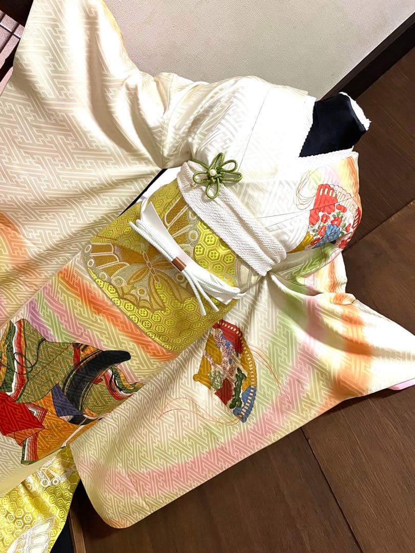 振袖 フルセット6点サイズS〜Mサイズ作家物　十二単　暈し染め　金彩　正絹