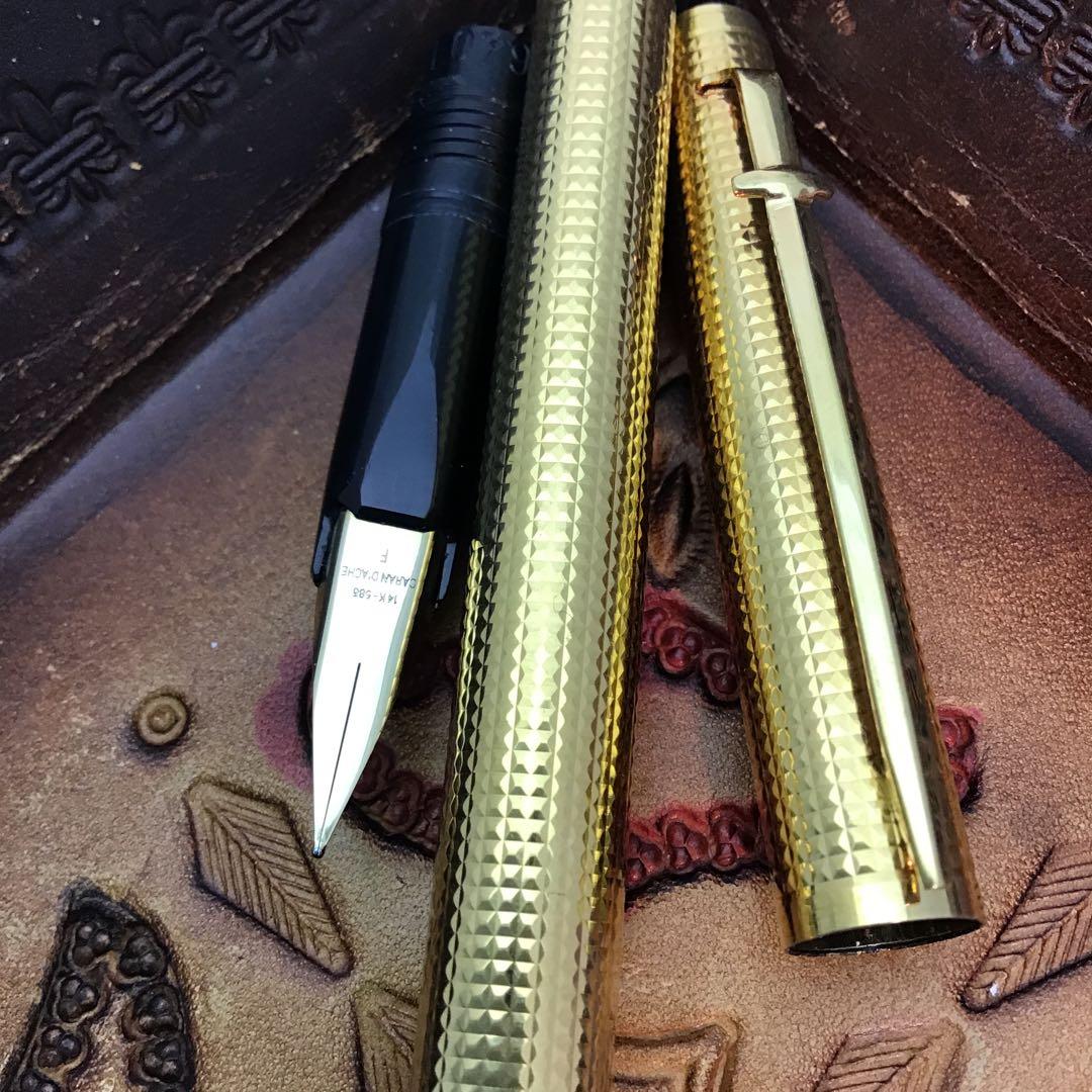 ‼️ビンテージ‼️CARAN d'ACHE カランダッシュ　金張　14金ペン万年筆