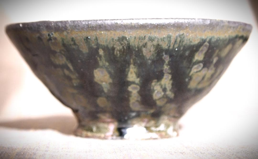 人気作家★加地学【師：森岡成好】★窯変（天目）黒茶碗A