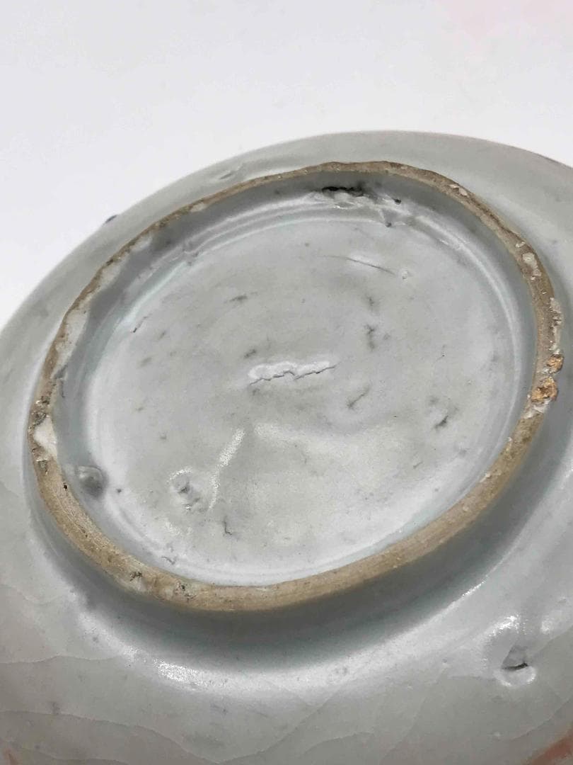 明時代　紅綠彩祥瑞蓮池花卉文　五彩印泥合子　香盒　香合　茶道具(C-37)