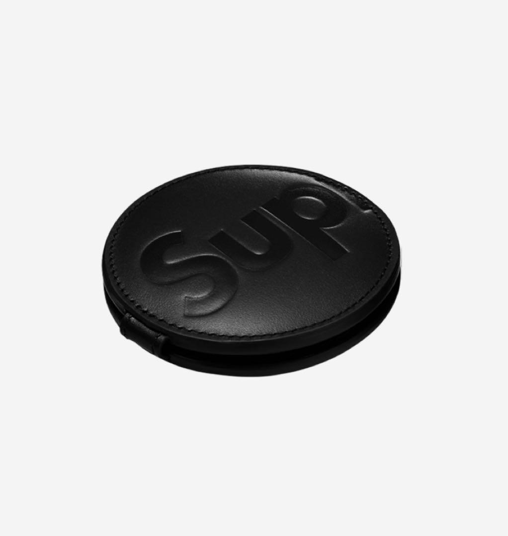 メイク道具・化粧小物 Supreme Leather Pocket Mirror Black
