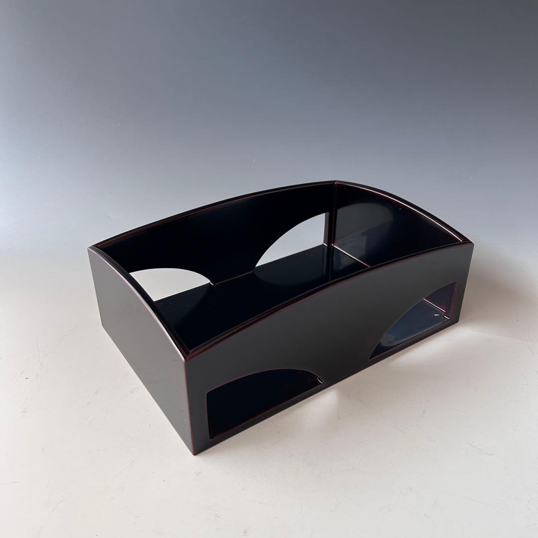 茶道具　輪島塗　而妙斎好写　独楽透し　煙草盆　橋田勝博　共箱　漆器　茶事　稽古