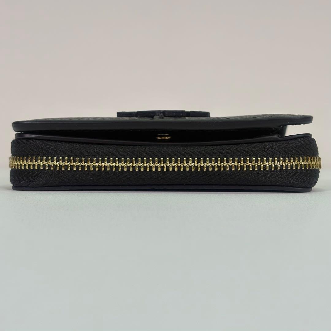 【箱付き】 Tory Burch 二つ折り財布 ラウンドファスナー ブラック