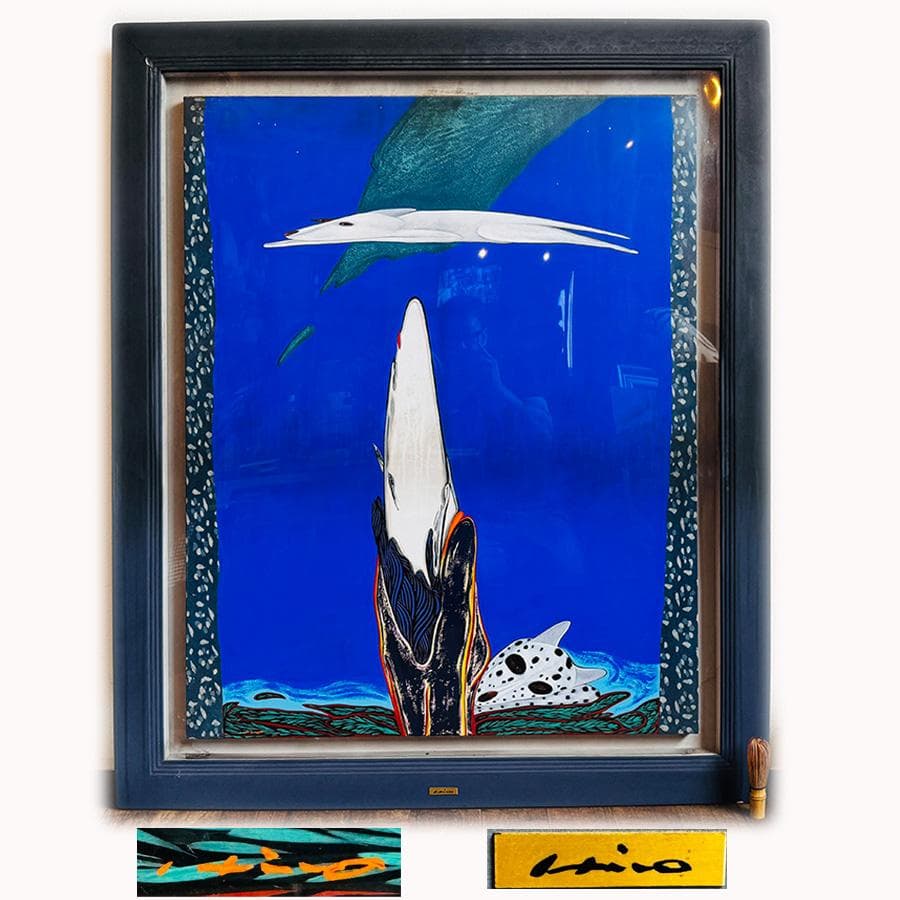 安達博文 画 2003年作 たおやかに 40号 額寸縦111cm✖️92.５cm