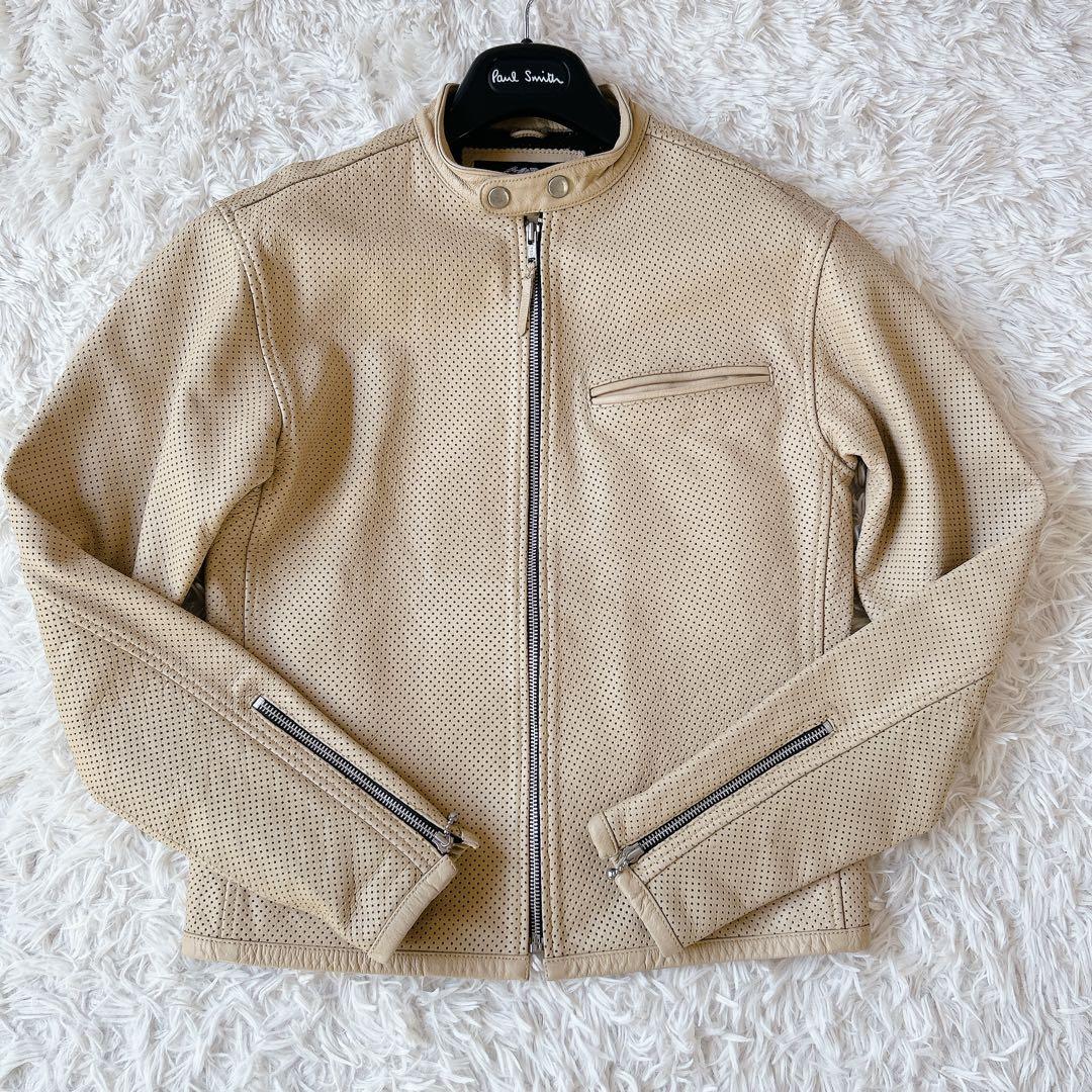 美品 ハーレーダビッドソン レザージャケット シングルライダース パンチング L