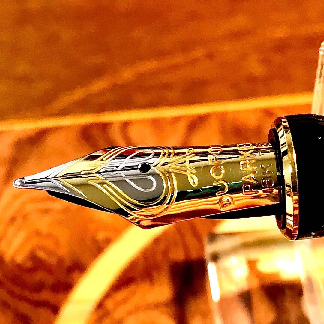 ☆ほぼ新品☆美しいパーカー万年筆デュオフォールドブラックセンテニアルGT(Ｆ)