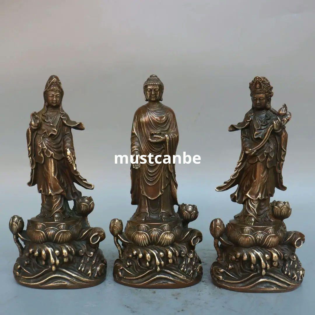 仏教美術 仏像 西方三聖立仏仏像 奉納仏像 工芸品 銅製品 置物