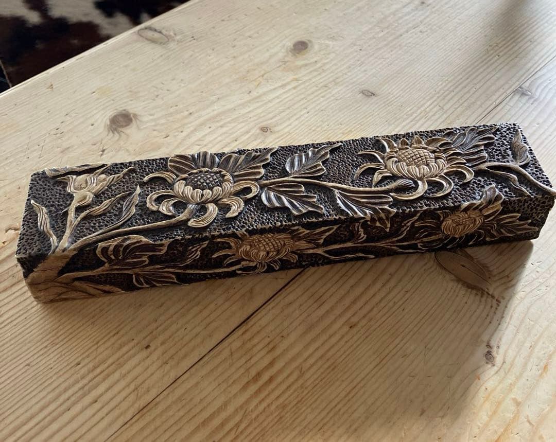 アンティーク手彫り　石の箱　宝石箱