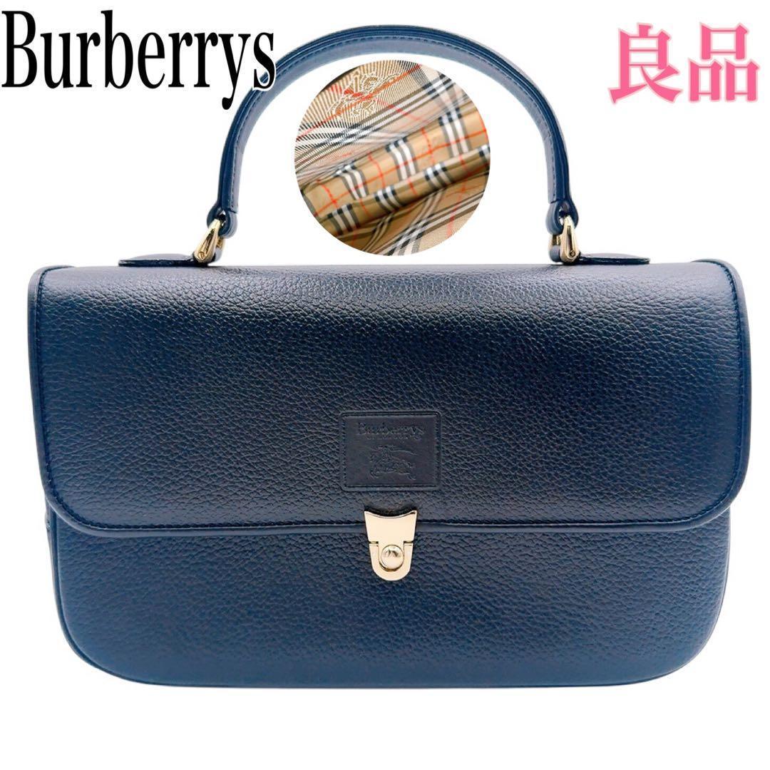 良品✨バーバリー ハンドバッグ レザー 革 ブラック ノバチェック フォーマル