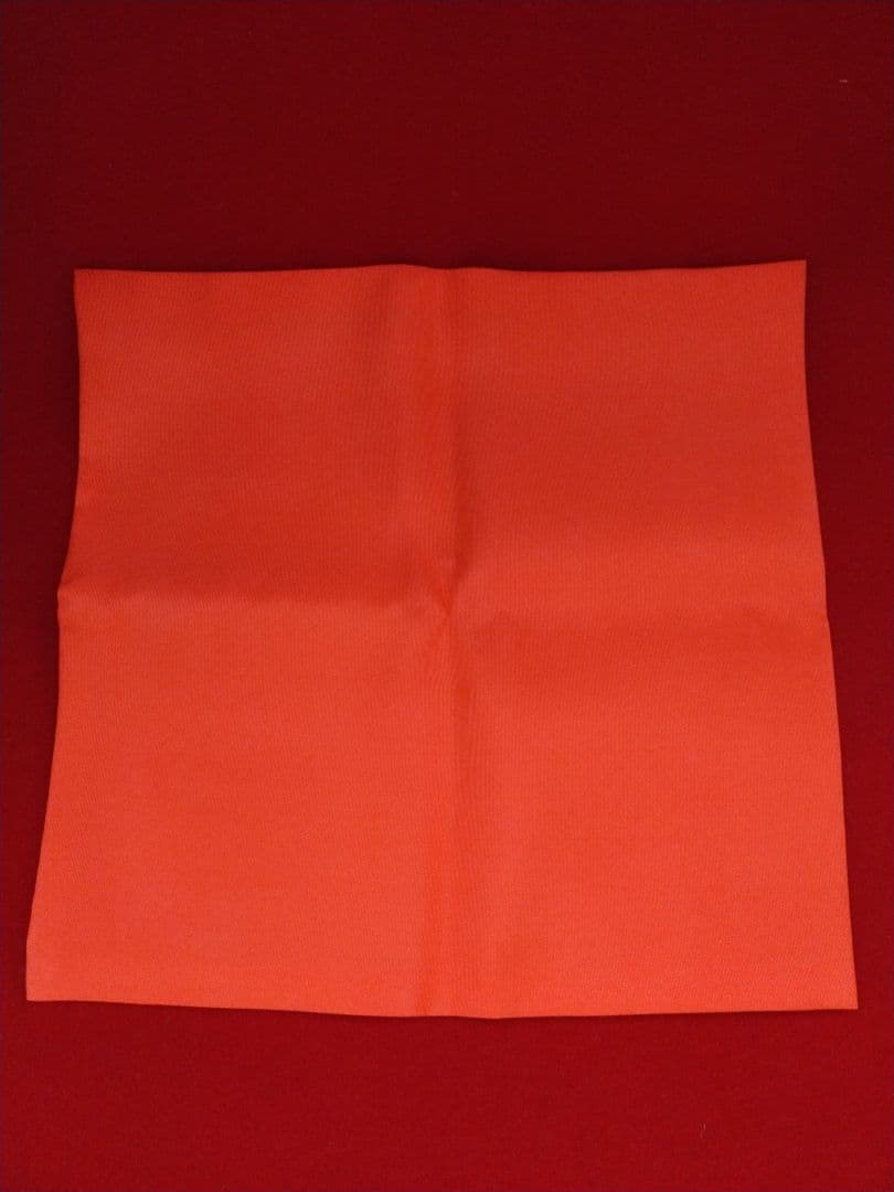 千羽鶴雲上飛翔之図(朱色)　塩瀬帛紗　御慶帛紗　茶道帛紗【新品未使用品箱付き】