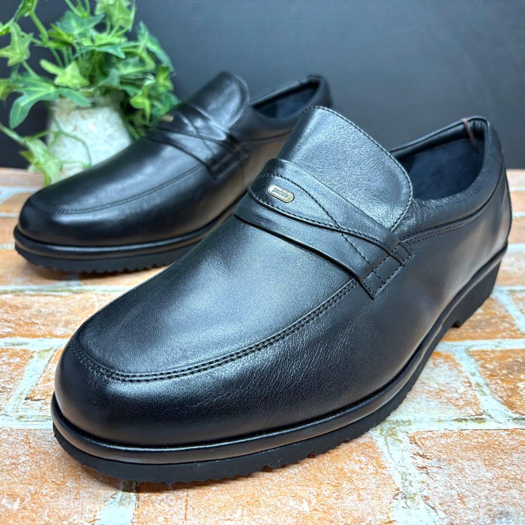未使用✨pedala ペダラ レザースリッポン 24 ローファー ブラック 本革