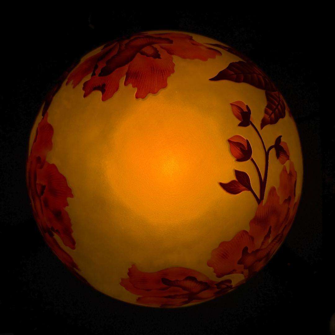 高さ35㎝【希少】【特大】エミールガレ風　レプリカ　ランプ　卓上照明