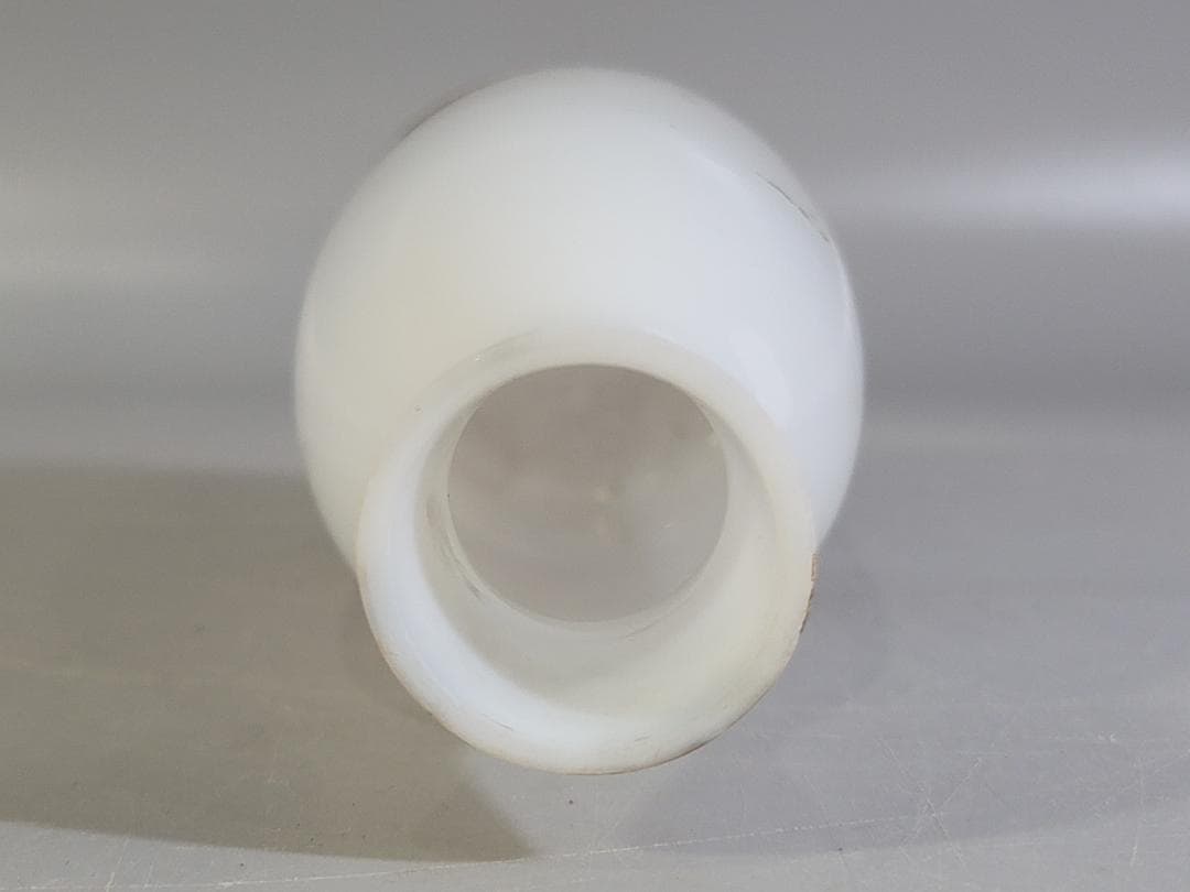 白色 江戸硝子 瓶 古美術 DT432