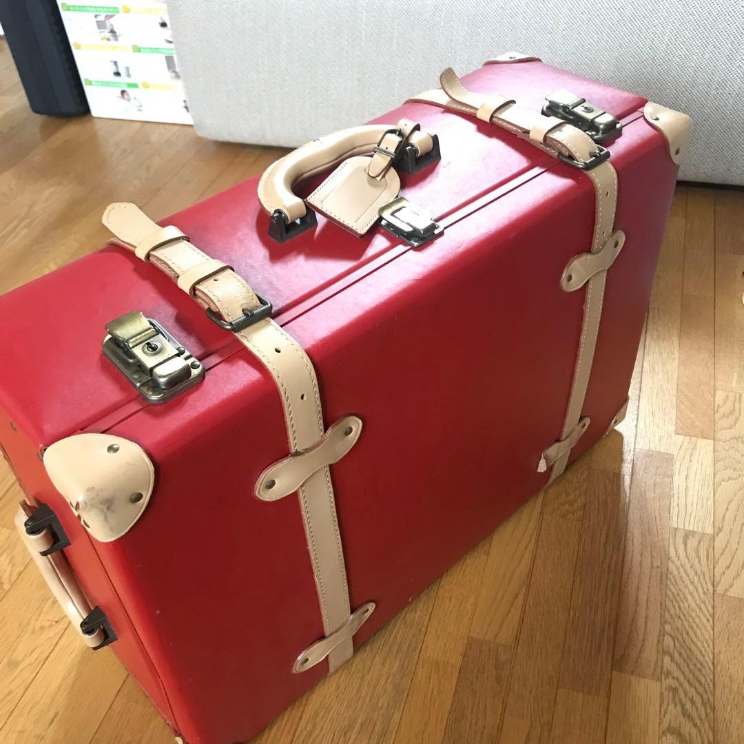 旅行トランク　旅行鞄　トランク　キャスター付き　レッド赤　中古