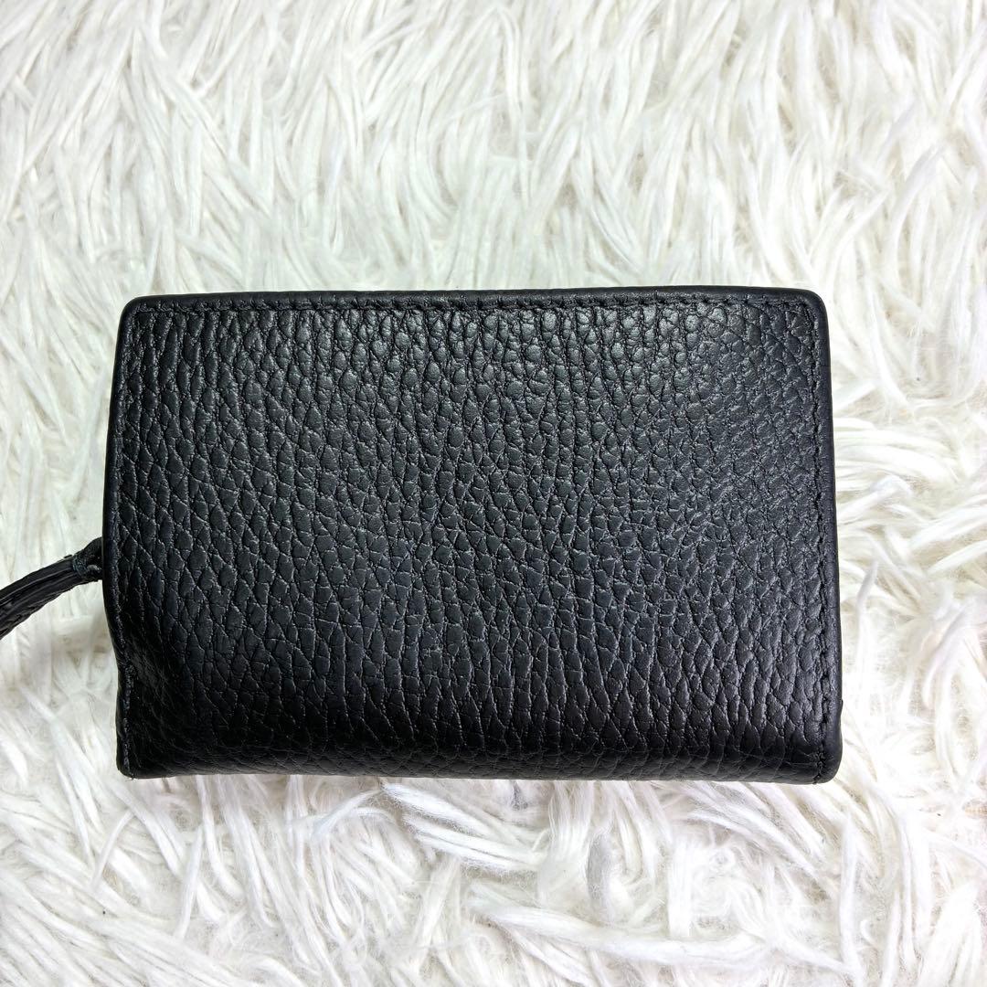 【極美品✨】GUCCI GGマーモント コンパクトウォレット 三つ折り財布 黒