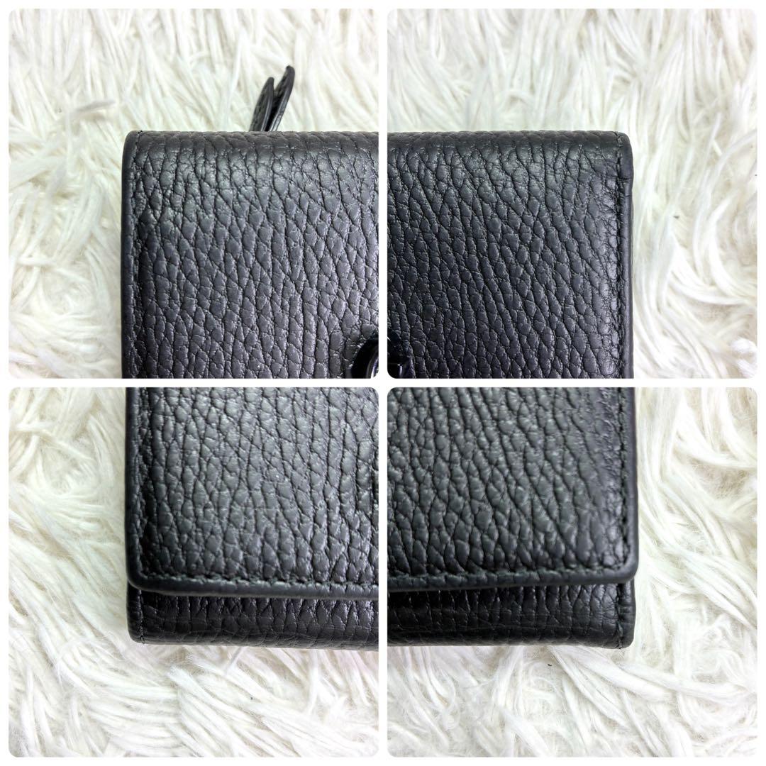 【極美品✨】GUCCI GGマーモント コンパクトウォレット 三つ折り財布 黒