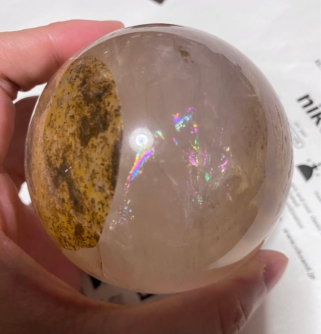 高品質　デンドリティッククォーツ　ローズクォーツ　スフィア　丸玉　天然石