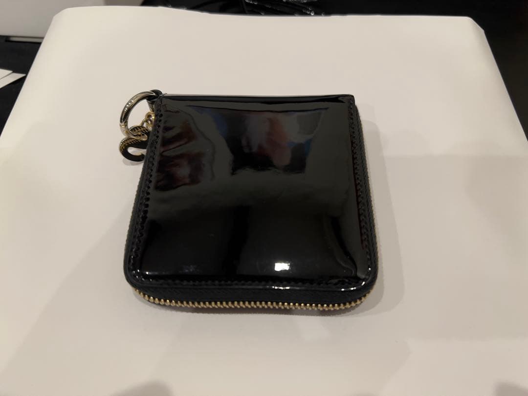 sacai ブラックレザー 二つ折り財布