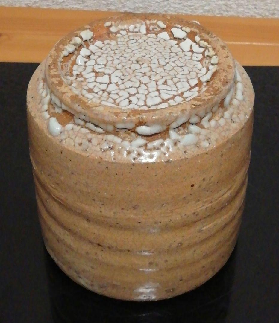 小林東五作　井戸釉　梅花皮　筒碗　茶碗　食器　茶道具