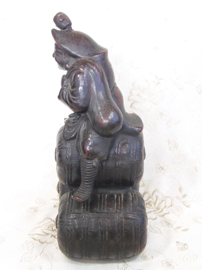高31cm 古備前 七福神 俵大黒天 大黒様 置物 縁起物 古美術 骨董品 開運