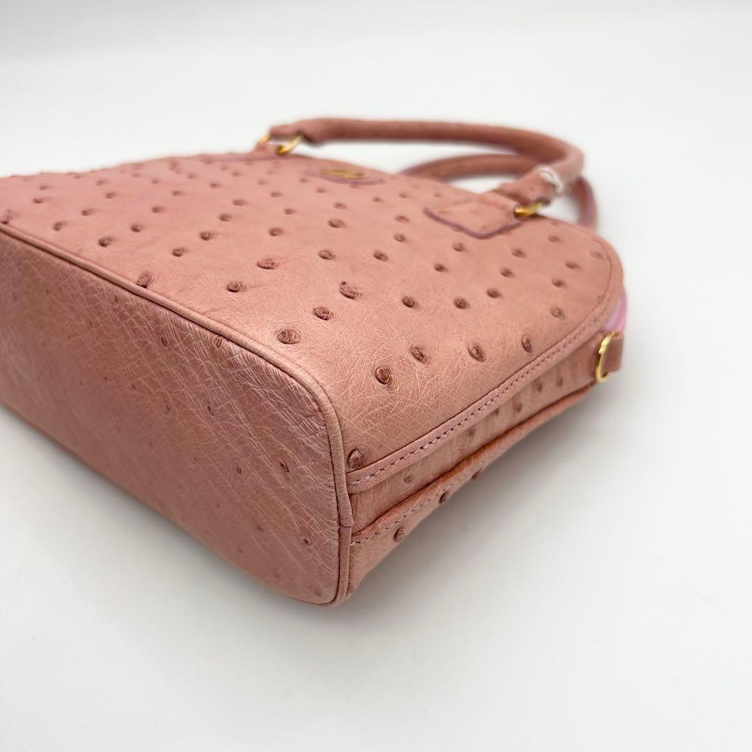 MORABITO　モラビト　オーストリッチ　ショルダーバッグ　2way　ピンク