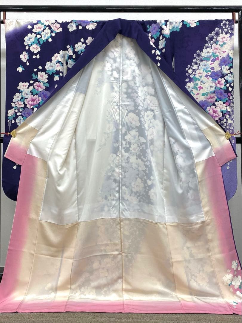 振袖 桂由美 豪華 型友禅 刺繍 金彩 紋意匠 褄下挟み比翼付き 身丈178cm