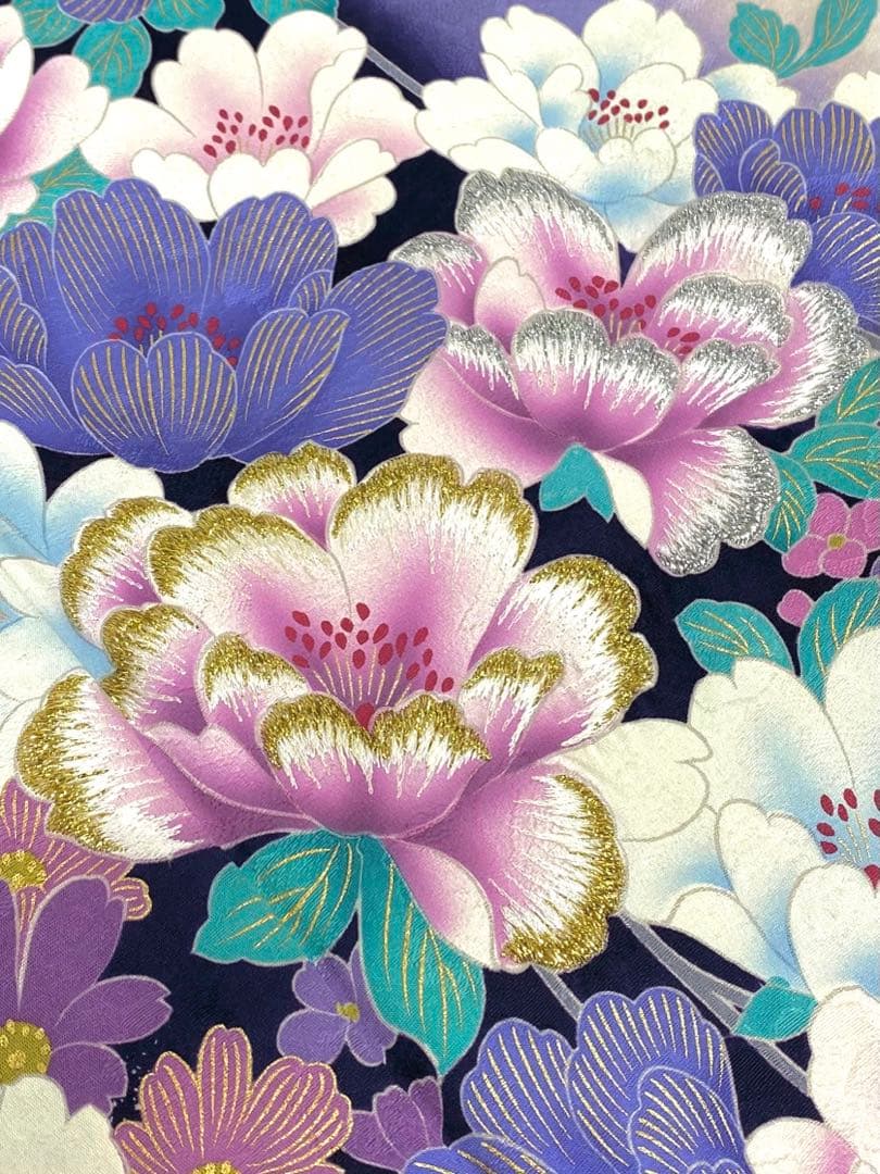 振袖 桂由美 豪華 型友禅 刺繍 金彩 紋意匠 褄下挟み比翼付き 身丈178cm