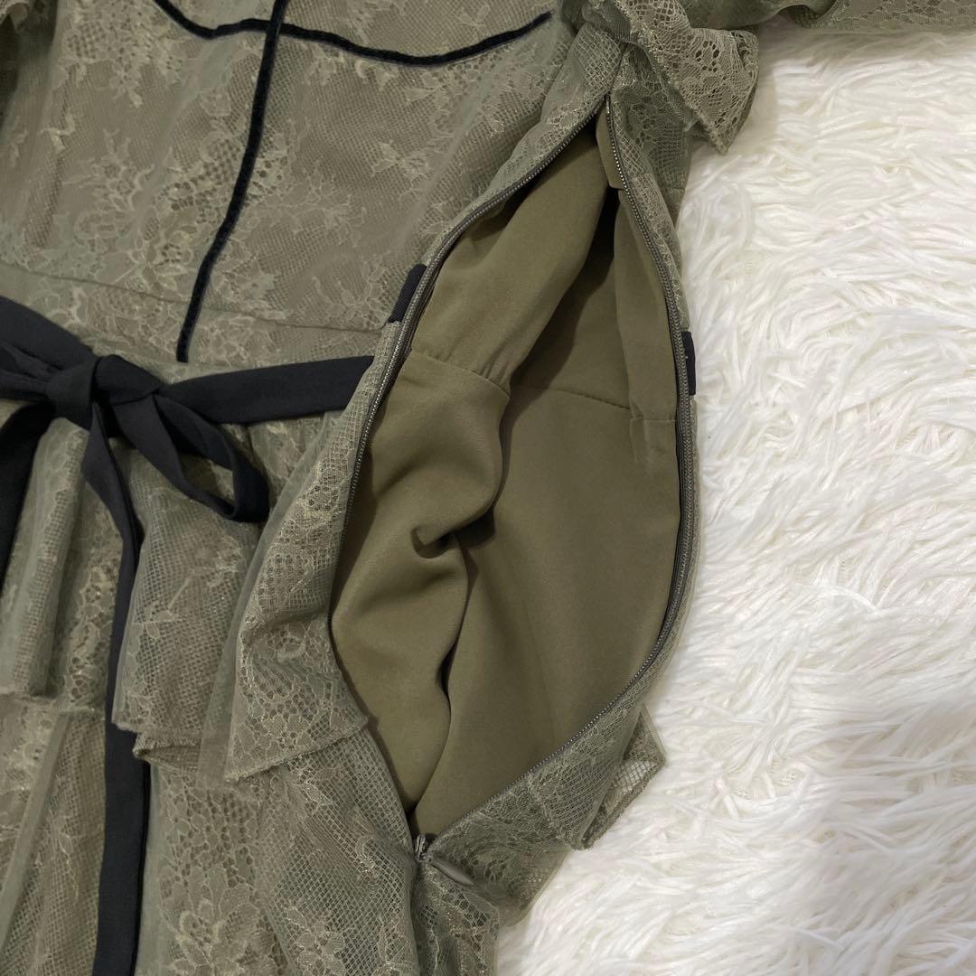 【美品】LEJA 総レース花柄ロングワンピースドレス L