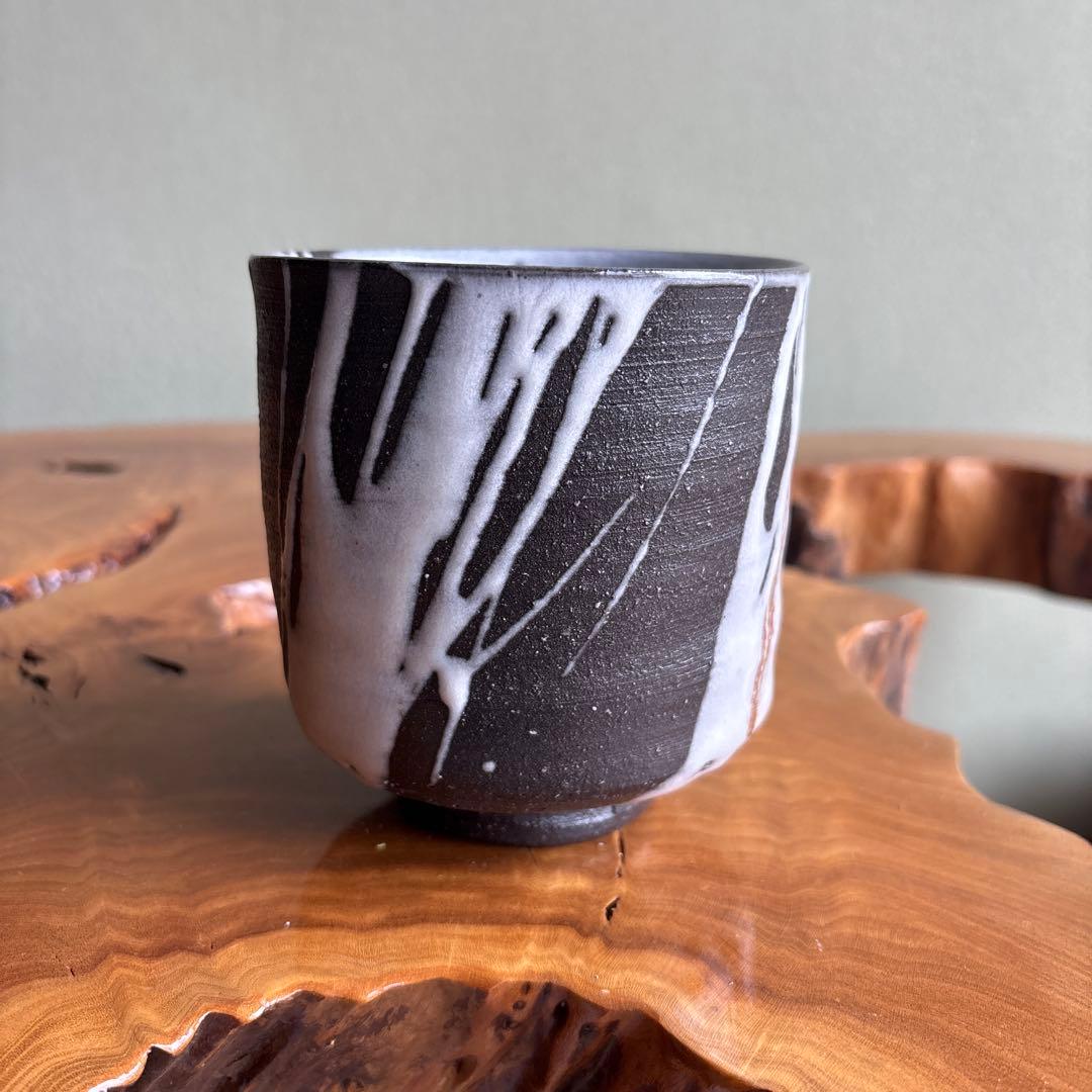 酔月窯 清水潮造 萬古焼 筒茶碗 抹茶碗 茶道具 共箱 (15)