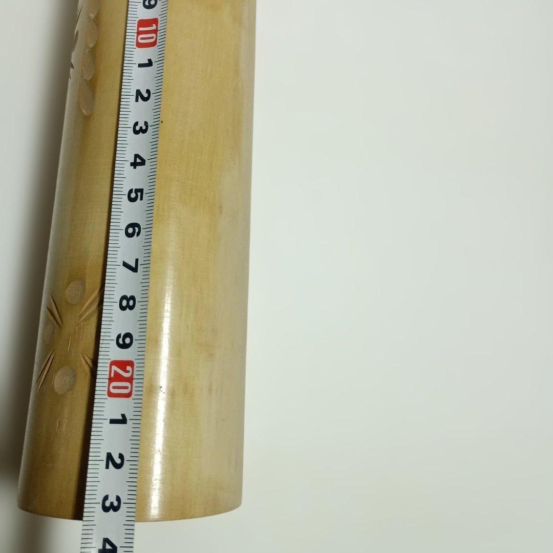 牧野千代松おさげ髪 木製こけし 大小セット 花模様