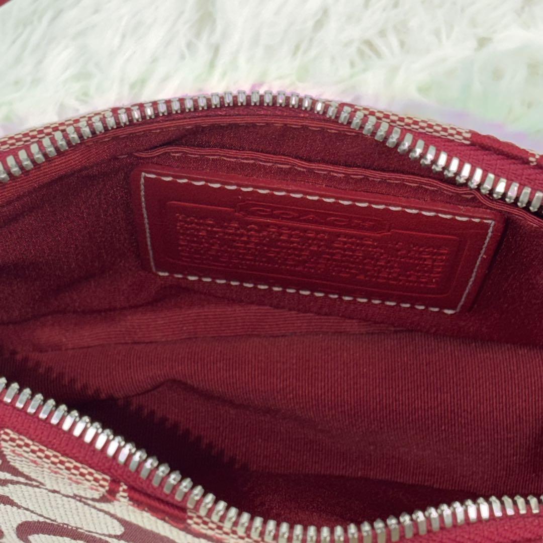 【美品】　COACH コーチレッド ワンショルダーバッグ　6094